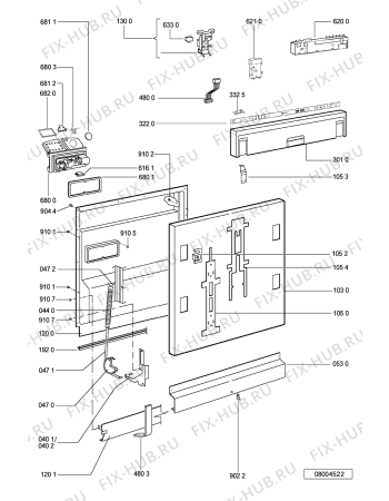 Взрыв-схема посудомоечной машины Whirlpool ADG 9148/1 - Схема узла