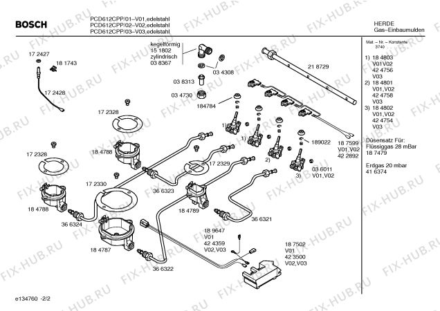 Схема №1 PCD612CGB Bosch с изображением Варочная панель для духового шкафа Bosch 00219229