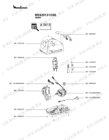 Взрыв-схема мясорубки Moulinex ME625131/350 - Схема узла OP004182.0P4