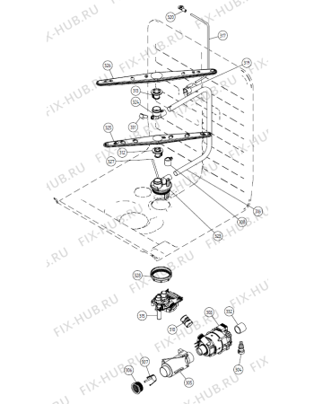 Взрыв-схема посудомоечной машины Asko D3530 XL NO   -Titanium FI (336146, DW20.4) - Схема узла 03