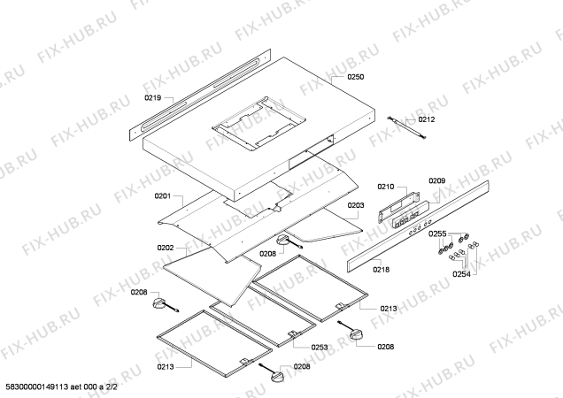 Схема №2 HPIB42HS с изображением Крышка для вентиляции Bosch 00249856