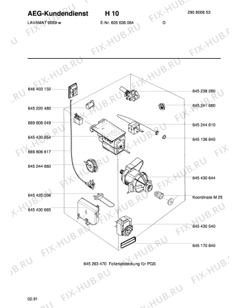 Взрыв-схема стиральной машины Aeg LAV9069 W - Схема узла Electrical equipment 268