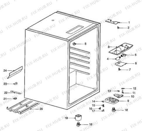 Взрыв-схема холодильника Hansa KKC1300 - Схема узла Cabinet + armatures