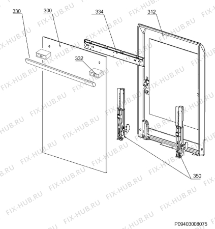 Взрыв-схема плиты (духовки) Aeg Electrolux 47745IQ-MN - Схема узла Door