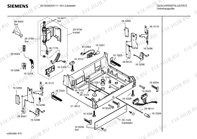 Взрыв-схема посудомоечной машины Siemens SE35560DK - Схема узла 05