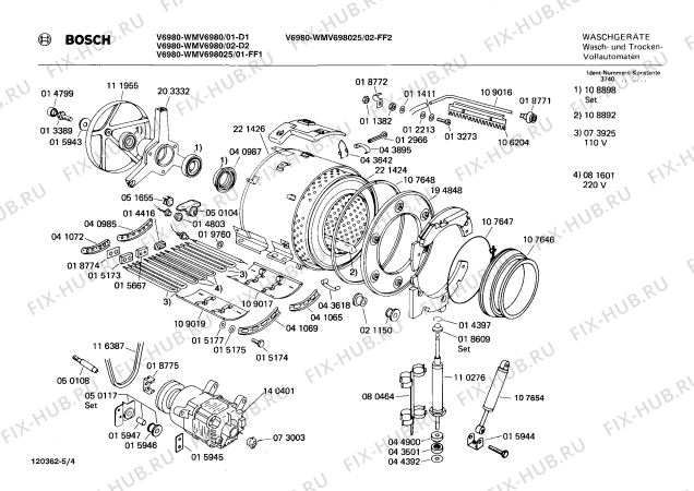 Схема №4 CV7730 CV773 с изображением Привод для стиральной машины Bosch 00087198