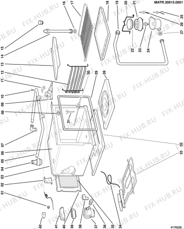 Взрыв-схема плиты (духовки) Indesit FG11 (F005333) - Схема узла