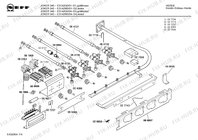 Схема №4 E3142W0 JOKER 345 с изображением Панель для электропечи Bosch 00284223