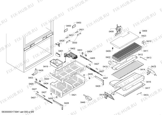 Схема №3 T30BB810SS с изображением Выдвижной ящик для холодильника Bosch 00771816