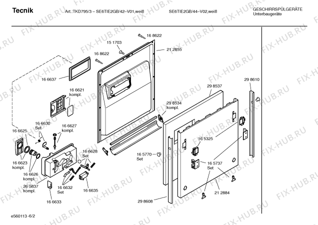 Схема №3 SE6TIE2GB TKD795/3 с изображением Инструкция по эксплуатации для посудомойки Bosch 00585465