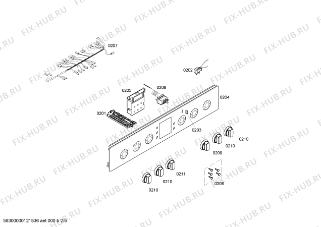 Взрыв-схема плиты (духовки) Siemens HM645200T - Схема узла 02