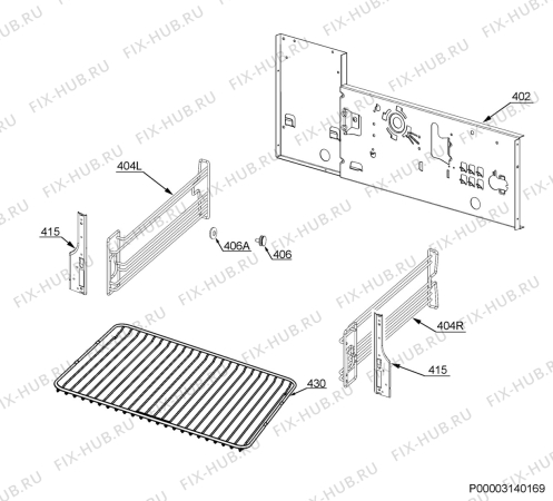 Взрыв-схема плиты (духовки) Electrolux EB3GL7CN - Схема узла Oven