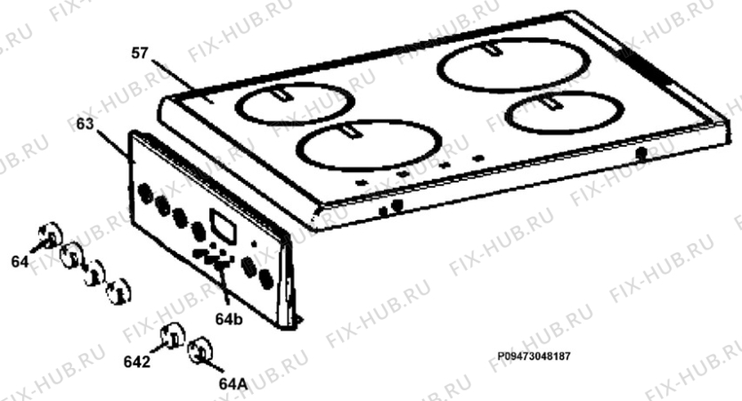 Взрыв-схема плиты (духовки) Electrolux 47645IQ-WN - Схема узла Section 4