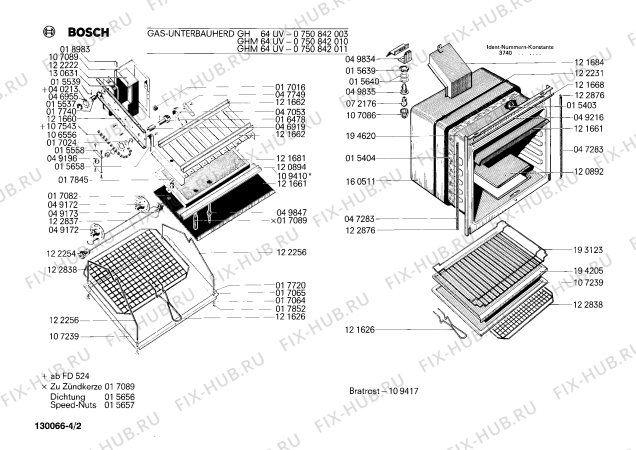 Схема №1 0750842003 GH64UV с изображением Термоэлемент для духового шкафа Bosch 00049838