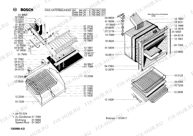 Схема №1 0750842013 GHM64UG с изображением Держатель Bosch 00015648