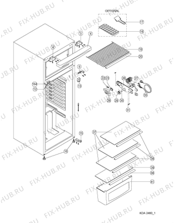 Схема №2 KDA 2460 A+ IO с изображением Дверка для холодильника Whirlpool 482000008879