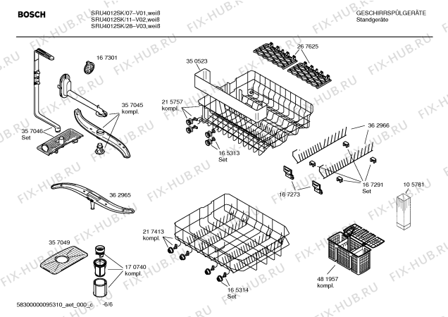 Схема №2 SRU4012SK с изображением Инструкция по эксплуатации для посудомойки Bosch 00529444