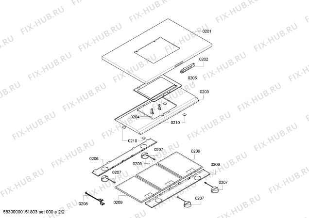 Взрыв-схема вытяжки Bosch DIB09E850 - Схема узла 02