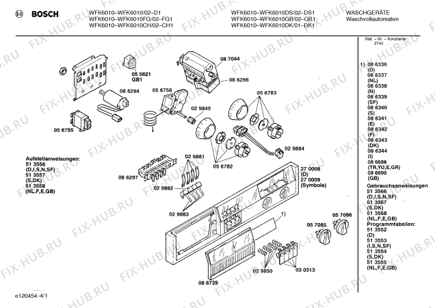 Схема №2 WFK6010DS WFK6010 с изображением Панель для стиралки Bosch 00270009