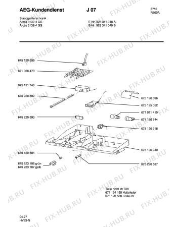 Взрыв-схема холодильника Aeg ARC3132-4 GS - Схема узла Freezer electrical equipment