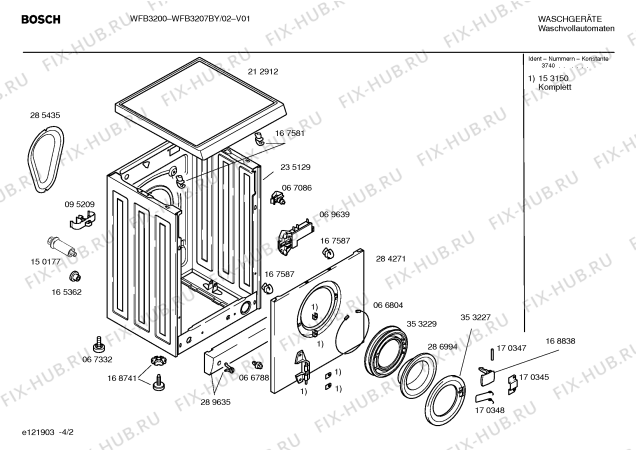 Схема №1 WFB3207BY с изображением Инструкция по эксплуатации для стиралки Bosch 00528097