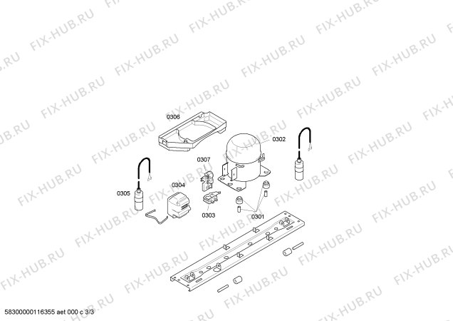 Схема №2 K4254X7GB с изображением Дверь для холодильной камеры Bosch 00244031