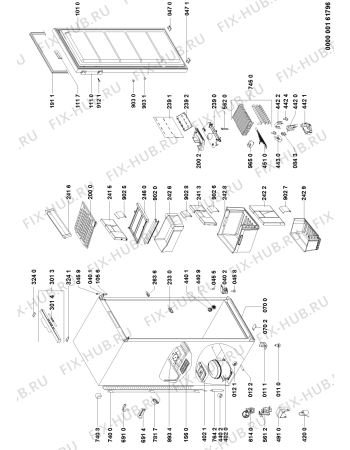 Схема №1 GKNA 2802 Optima с изображением Корпусная деталь для холодильника Whirlpool 480132103416