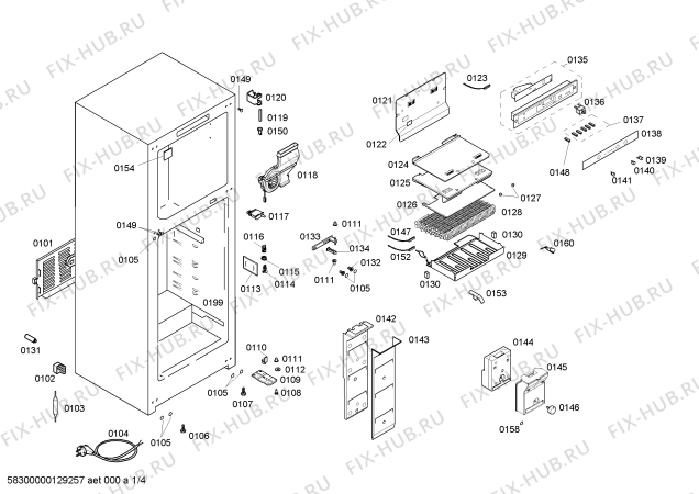 Схема №1 KDN45V00NE с изображением Дверь для холодильной камеры Bosch 00245791