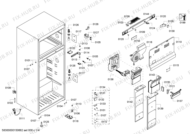 Схема №3 KD36NA43 с изображением Силовой модуль для холодильной камеры Bosch 00650812