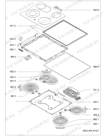 Схема №1 EKV 3460/IN/01 с изображением Поверхность для духового шкафа Whirlpool 481244039781