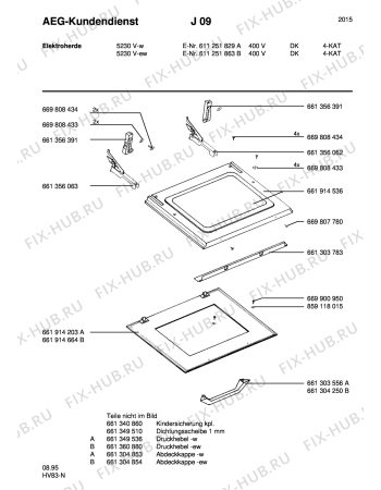 Взрыв-схема плиты (духовки) Aeg 5230V-W DK - Схема узла Section3