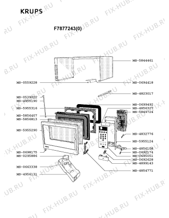 Взрыв-схема микроволновой печи Krups F7877243(0) - Схема узла AP002359.0P2