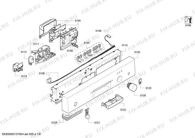 Схема №4 CG448J5 с изображением Передняя панель для посудомоечной машины Bosch 00707762