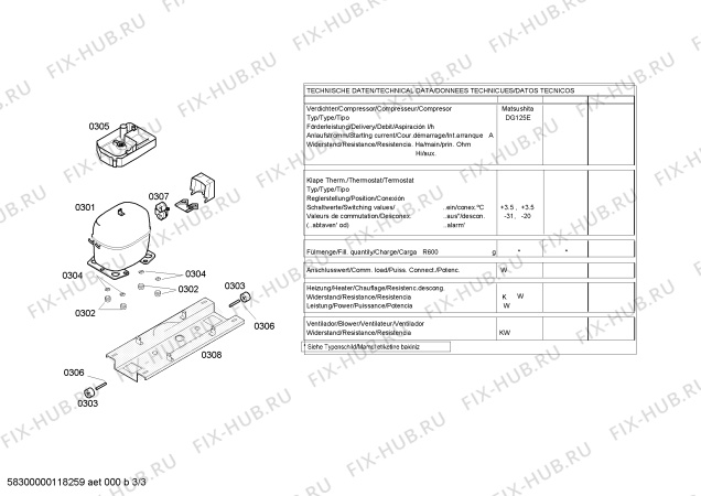 Взрыв-схема холодильника Bosch KGV33X40 - Схема узла 03