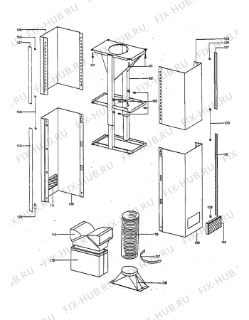 Взрыв-схема вытяжки Electrolux ECC96X - Схема узла Chimney