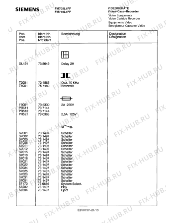 Схема №7 FM705L1FF с изображением Инструкция по эксплуатации для видеотехники Siemens 00530858