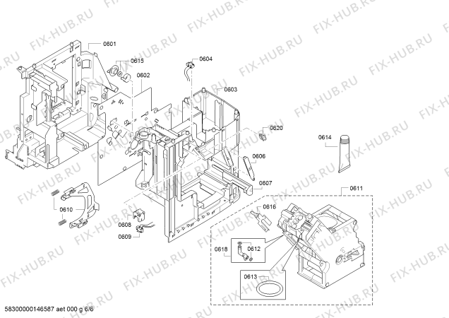 Схема №2 TK76011 EQ.7 / edition 09 с изображением Механический замок для электрокофемашины Siemens 00650254