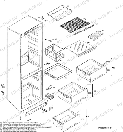 Взрыв-схема холодильника Electrolux ERB3447 - Схема узла Housing 001