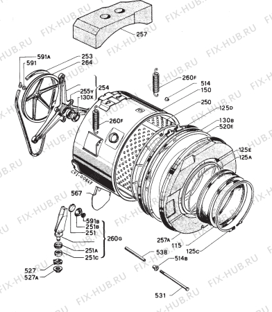 Взрыв-схема стиральной машины Zanussi ZF1000JX - Схема узла Functional parts 267