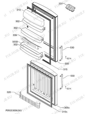 Взрыв-схема холодильника Electrolux ENB43490X - Схема узла Door 003