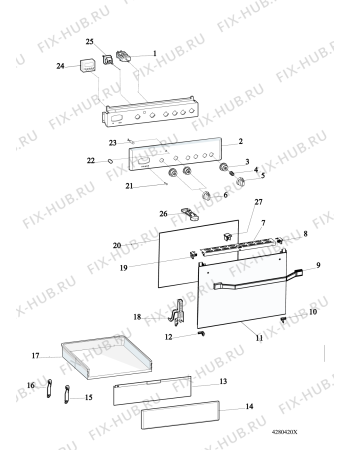 Схема №2 H5G56FXRU (F085041) с изображением Обшивка для плиты (духовки) Indesit C00305501