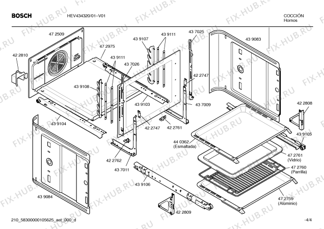 Схема №1 HEV434320 с изображением Инструкция по эксплуатации для электропечи Bosch 00593461