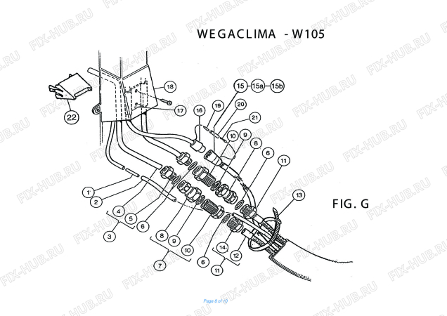 Взрыв-схема кондиционера Wegaclima W 105 - Схема узла 8