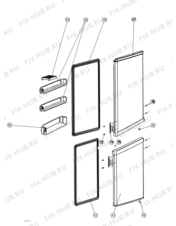 Взрыв-схема холодильника Zanussi ZRB24100WA - Схема узла Door 003