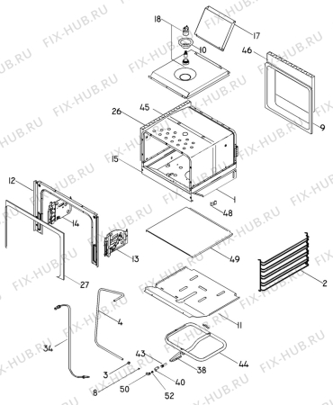 Взрыв-схема плиты (духовки) Electrolux CF866V - Схема узла H10 Main Oven Cavity (large)