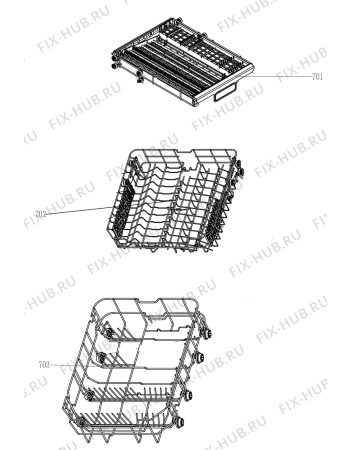 Взрыв-схема посудомоечной машины Electrolux ESF9475LOW - Схема узла Basket 160