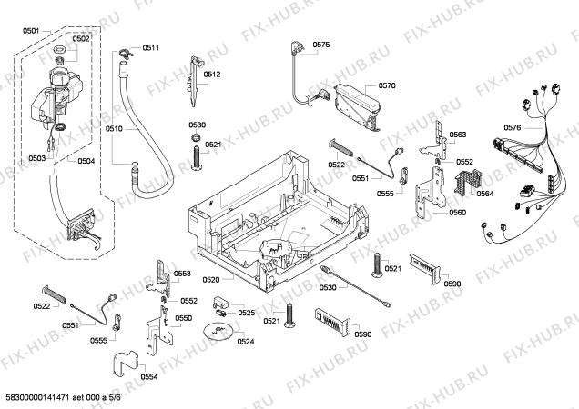 Взрыв-схема посудомоечной машины Bosch SMI63M05TC - Схема узла 05