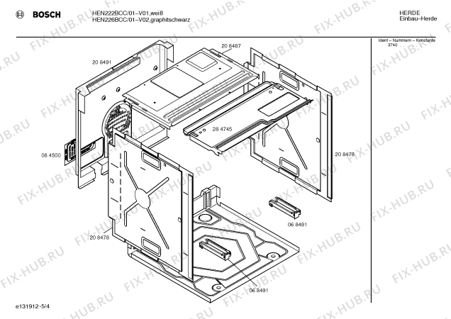 Взрыв-схема плиты (духовки) Bosch HEN222BCC - Схема узла 04