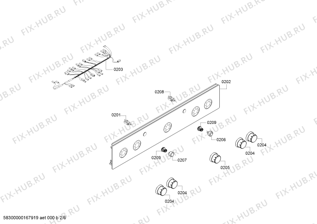 Взрыв-схема плиты (духовки) Bosch HGG223123E - Схема узла 02