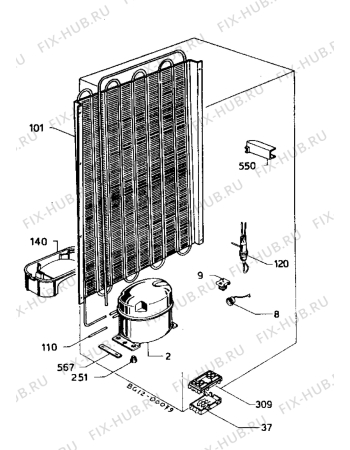 Взрыв-схема холодильника Zanussi ZI6243 - Схема узла Cooling system 017